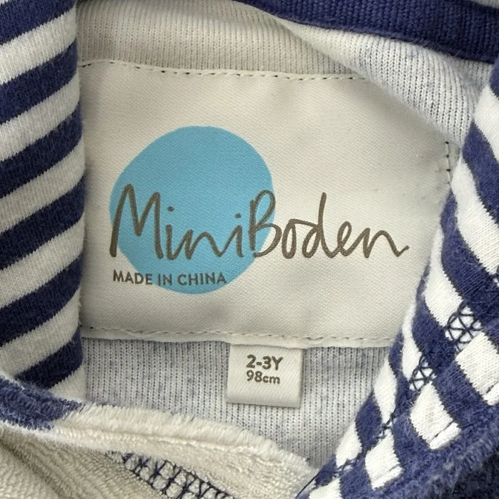 Mini Boden Shark AOP Hooded Towel Cover Up Kids 2-3 Years Beach Pool Hoodie